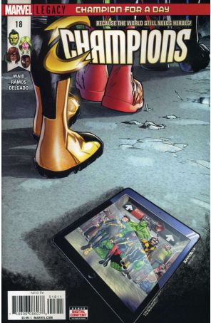 Champions (Vol. 2) 18 published by Marvel with cover art by Humberto Ramos