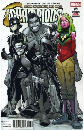 Champions (Vol. 2) 9 published by Marvel with cover art by Humberto Ramos