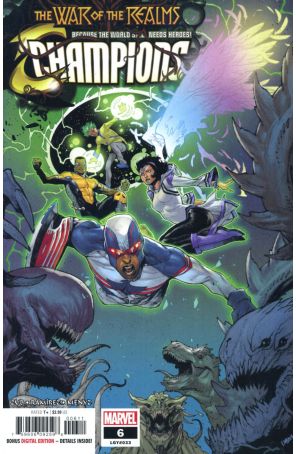 Champions (Vol. 3) 6 published by Marvel with cover art by Aaron Kim Jacinto