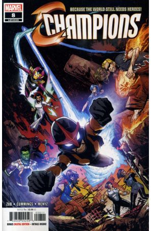 Champions (Vol. 3) 8 published by Marvel with cover art by Kim Jacinto