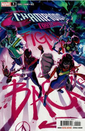 Champions (Vol. 4) 5 published by Marvel with cover art by Toni Infante