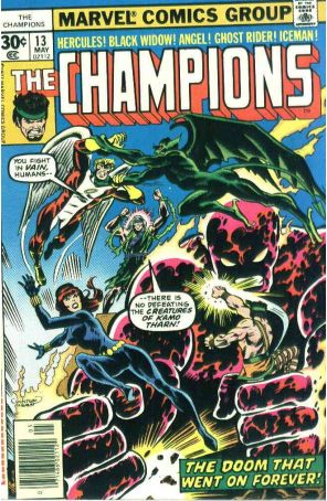 Champions (Marvel) 13 published by Marvel with cover art by Dave Cockrum
