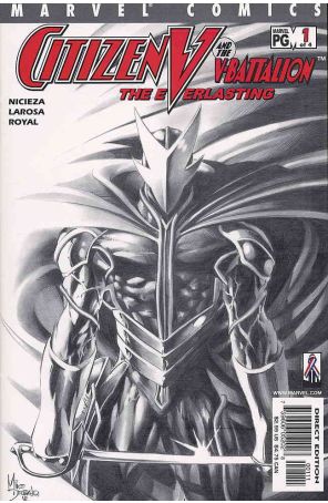 Citizen V and the V-Battalion: The Everlasting 1 published by Marvel with cover art by Mike Deodato Jr.