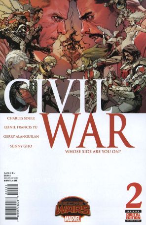 Civil War (2nd Series) 2 published by Marvel with cover art by Leinil Francis Yu