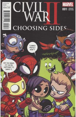 Civil War II: Choosing Sides 1D published by Marvel with cover art by Skottie Young