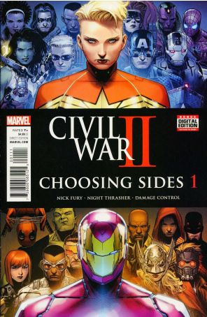 Civil War II: Choosing Sides 1 published by Marvel with cover art by Jim Cheung