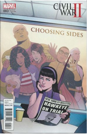 Civil War II: Choosing Sides 3A published by Marvel with cover art by Jamie McKelvie