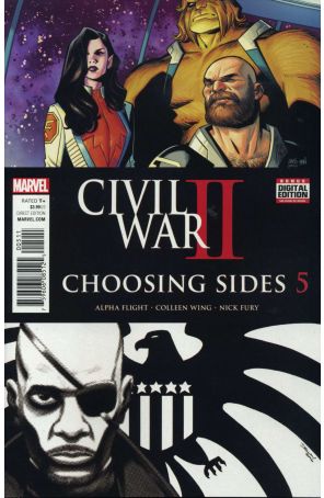 Civil War II: Choosing Sides 5 published by Marvel with cover art by Declan Shalvey