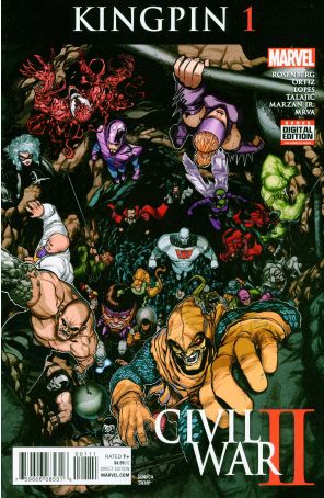 Civil War II: Kingpin 1 published by Marvel with cover art by Aaron Kuder