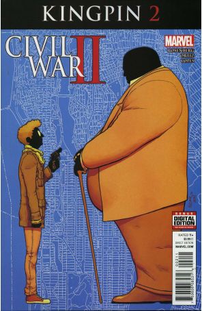 Civil War II: Kingpin 2 published by Marvel with cover art by Aaron Kuder