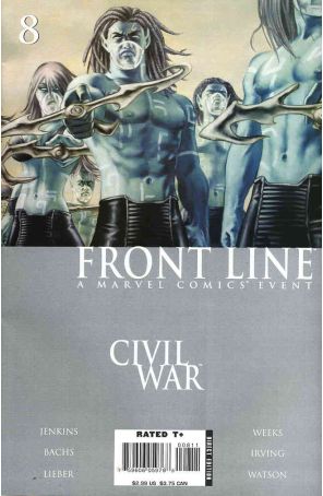 Civil War: Front Line 8 published by Marvel with cover art by John Watson