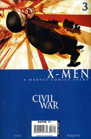 Civil War: X-Men 3 published by Marvel with cover art by Juan Doe