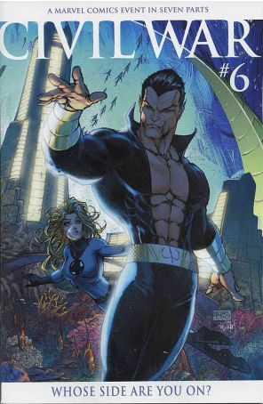 Civil War 6A published by Marvel with cover art by Michael Turner