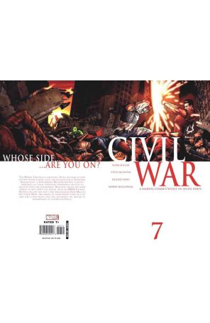 Civil War 7 published by Marvel with cover art by Steve McNiven