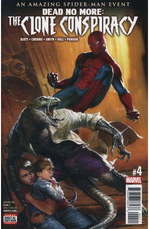 The Clone Conspiracy 4 published by Marvel with cover art by Gabriele Dell’Otto