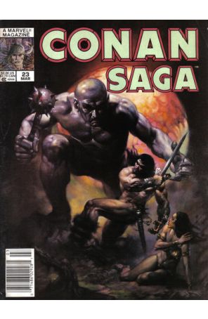 Conan Saga 23 (Newsstand) published by Marvel with cover art by Boris Vallejo