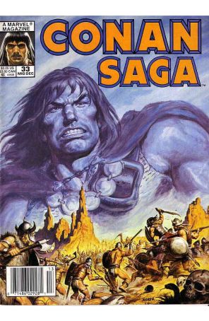 Conan Saga 33 (Newsstand) published by Marvel with cover art by Earl Norem