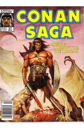 Conan Saga 37 (Newsstand) published by Marvel with cover art by Earl Norem