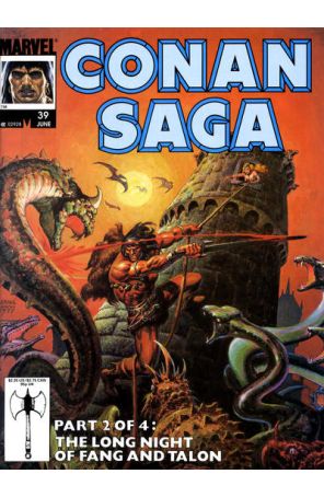 Conan Saga 39 published by Marvel with cover art by Ernie Chan