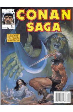 Conan Saga 57 (Newsstand) published by Marvel with cover art by Nestor Redondo