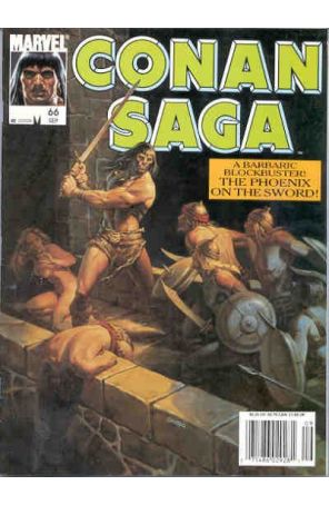 Conan Saga 66 (Newsstand) published by Marvel with cover art by Joe Chiodo