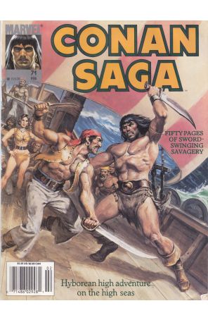 Conan Saga 71 (Newsstand) published by Marvel with cover art by Earl Norem