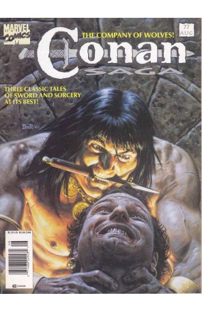 Conan Saga 77 (Newsstand) published by Marvel with cover art by Bob Larkin