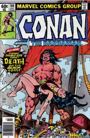 Conan the Barbarian 100 (Newsstand) published by Marvel with cover art by John Buscema