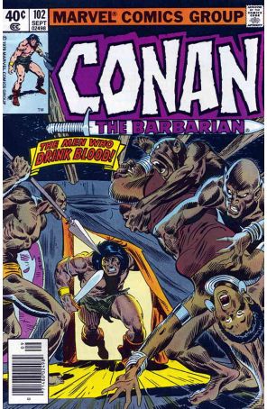 Conan the Barbarian 102 (Newsstand) published by Marvel with cover art by John Buscema