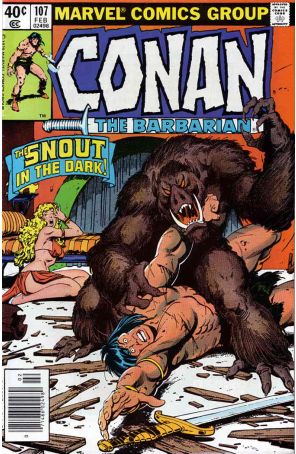 Conan the Barbarian 107 (Newsstand) published by Marvel with cover art by John Buscema