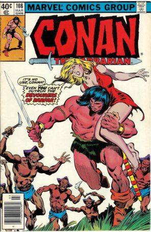 Conan the Barbarian 108 (Newsstand) published by Marvel with cover art by John Buscema