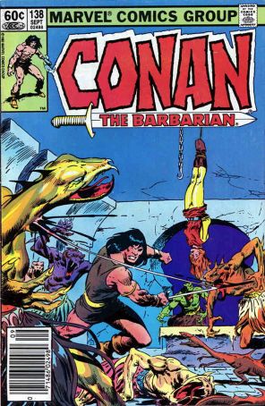 Conan the Barbarian 138 (Newsstand) published by Marvel with cover art by John Buscema