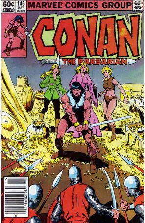 Conan the Barbarian 146 (Newsstand) published by Marvel with cover art by John Buscema