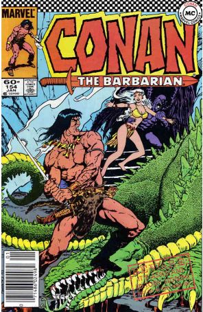 Conan the Barbarian 154 (Newsstand) published by Marvel with cover art by Gary Kwapisz