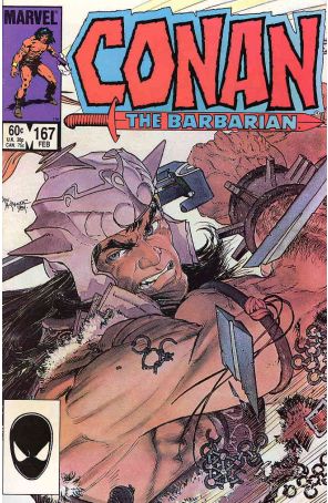 Conan the Barbarian 167 published by Marvel with cover art by Michael W. Kaluta