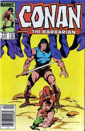 Conan the Barbarian 174 (Newsstand) published by Marvel with cover art by John Buscema