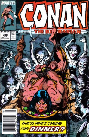 Conan the Barbarian 228 (Newsstand) published by Marvel with cover art by Rodney Ramos