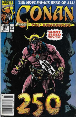 Conan the Barbarian 250 (Newsstand) published by Marvel with cover art by Steve Lightle