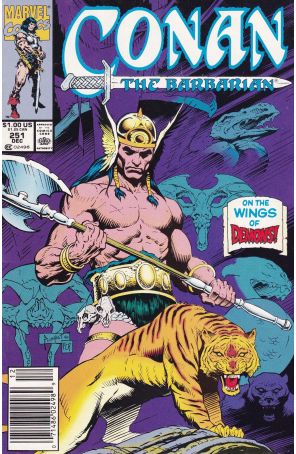 Conan the Barbarian 251 (Newsstand) published by Marvel with cover art by Sandy Plunkett