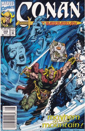 Conan the Barbarian 259 (Newsstand) published by Marvel with cover art by Mike Docherty