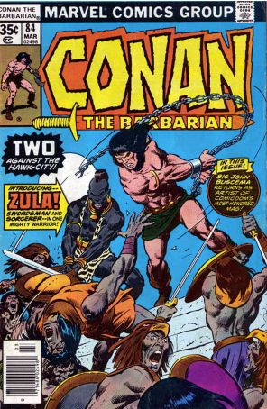 Conan the Barbarian 84 published by Marvel with cover art by John Buscema