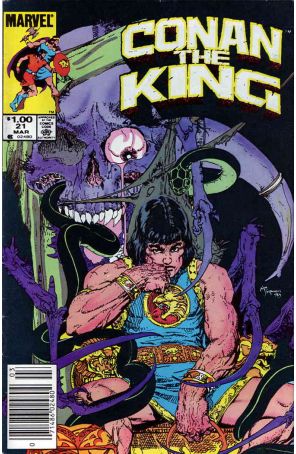 Conan the King 21 (Newsstand) published by Marvel with cover art by Michael W. Kaluta