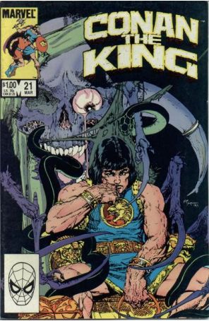 Conan the King 21 published by Marvel with cover art by Michael W. Kaluta