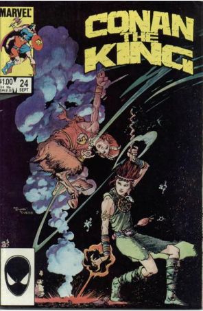 Conan the King 24 published by Marvel with cover art by Michael W. Kaluta
