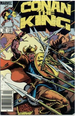 Conan the King 32 (Newsstand) published by Marvel with cover art by Mike Docherty