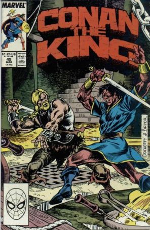 Conan the King 45 published by Marvel with cover art by Mike Docherty