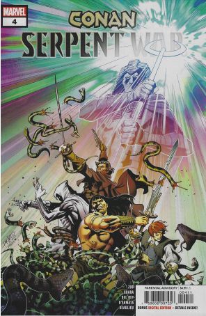 Conan: Serpent War 4 published by Marvel with cover art by Carlos Pacheco