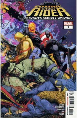 Cosmic Ghost Rider Destroys Marvel History 1 published by Marvel with cover art by Gerardo Zaffino