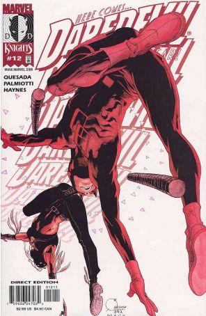 Daredevil (Vol. 2) 12 published by Marvel with cover art by Joe Quesada