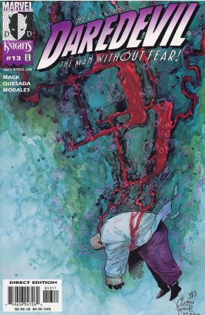 Daredevil (Vol. 2) 13 published by Marvel with cover art by Joe Quesada and David Mack